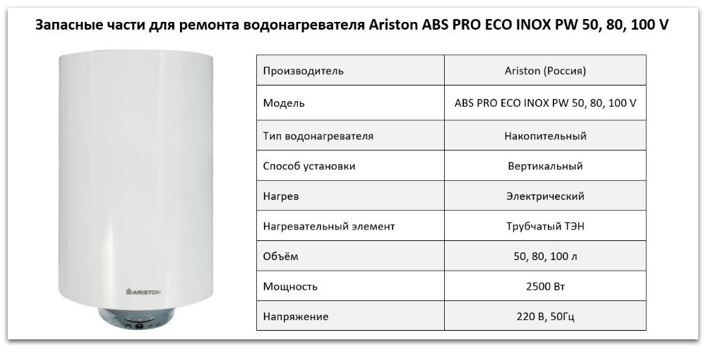 Купить запчасти Ariston ABS PRO ECO INOX PW V в Карталах