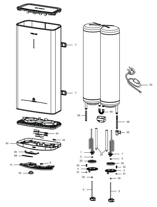 Запчасти Ariston ABS VELIS PRO R 50 купить в Карталах