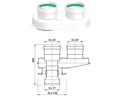 Адаптер котла для дымохода одноблочный Termica (TADA23)